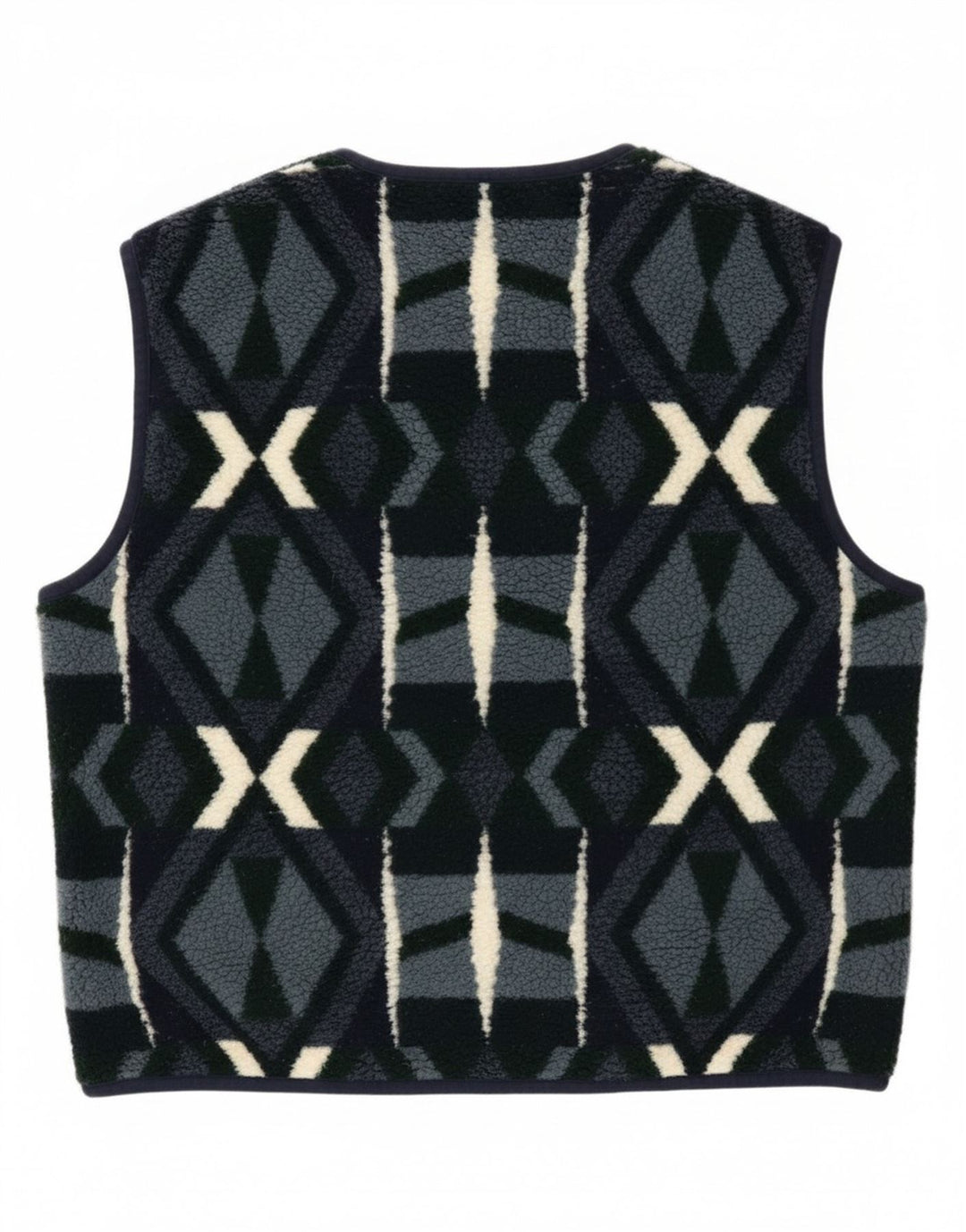 Campagnolo Mens Fleece Gilet UK 38 Poliéster Geométrico Azul Marinho Médio