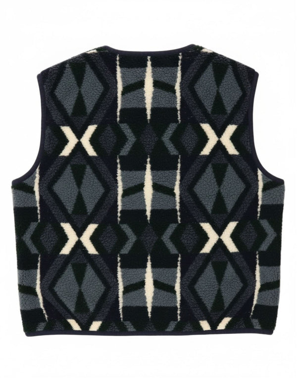 Campagnolo Mens Fleece Gilet UK 38 Poliéster Geométrico Azul Marinho Médio