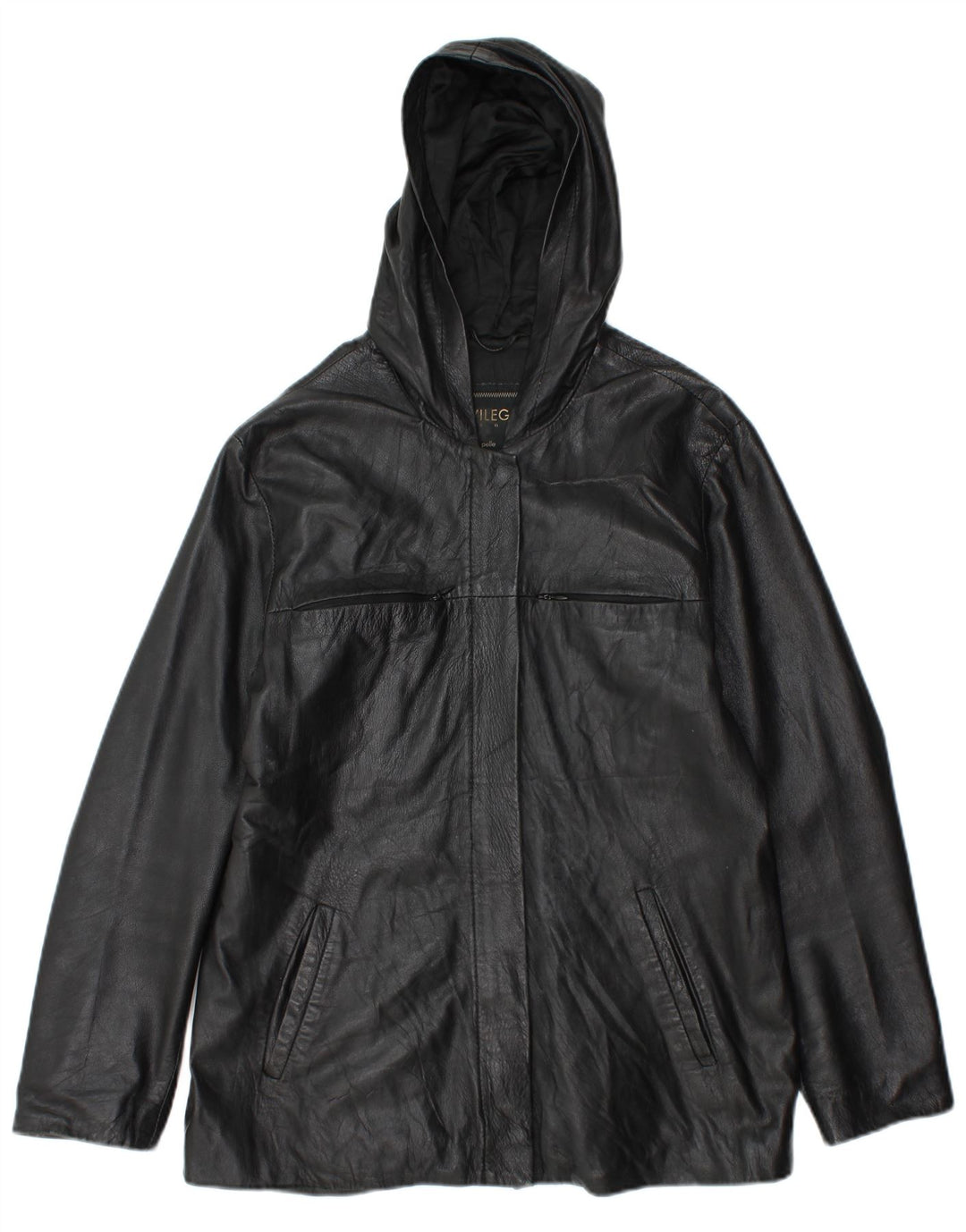 Jaqueta de couro feminina Privilegi IT 46 grande couro preto