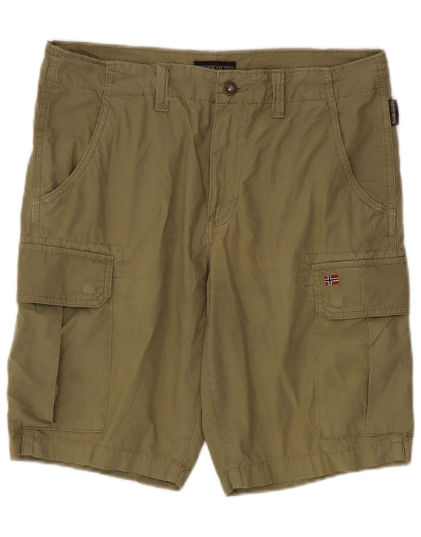 Napapijri Mens Geographic Cargo Shorts W32 Médio Algodão Cáqui