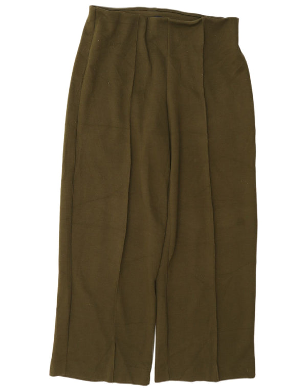 Calça feminina reta casual Marks & Spencer Reino Unido 16 grande W34 L31 cáqui