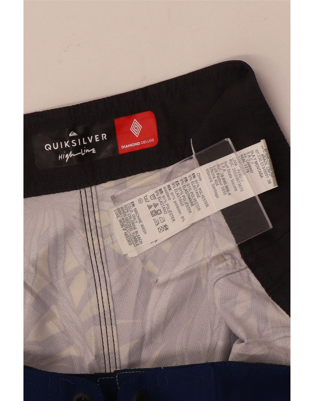 Quiksilver Calção de banho masculino grande poliéster floral azul