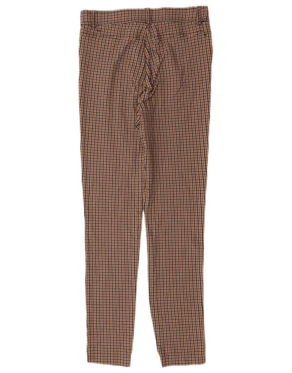 Calça feminina casual skinny Zara médio W28 L27 marrom houndstooth viscose