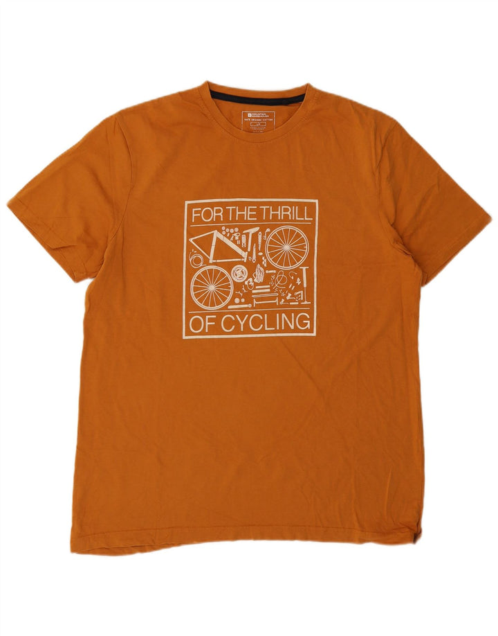 Camiseta masculina gráfica Mountain Warehouse grande algodão laranja