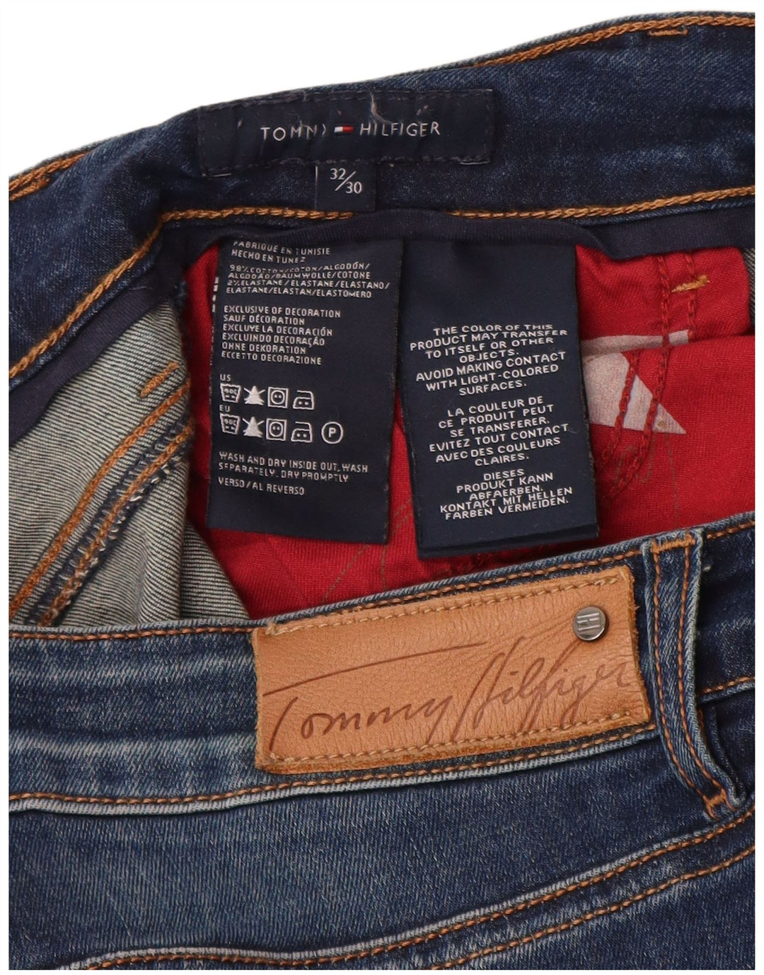 Jeans feminino Tommy Hilfiger Bootcut W32 L30 azul marinho algodão
