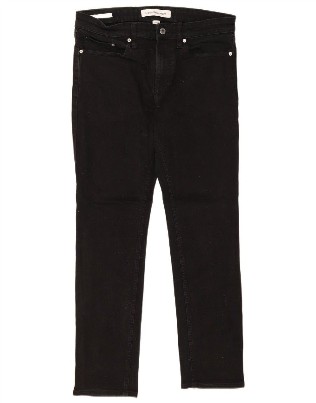 Calvin Klein Mens Jeans Slim W31 L30 Algodão Preto