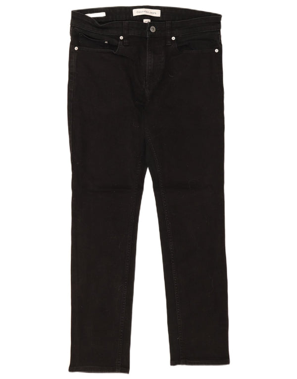 Calvin Klein Mens Jeans Slim W31 L30 Algodão Preto