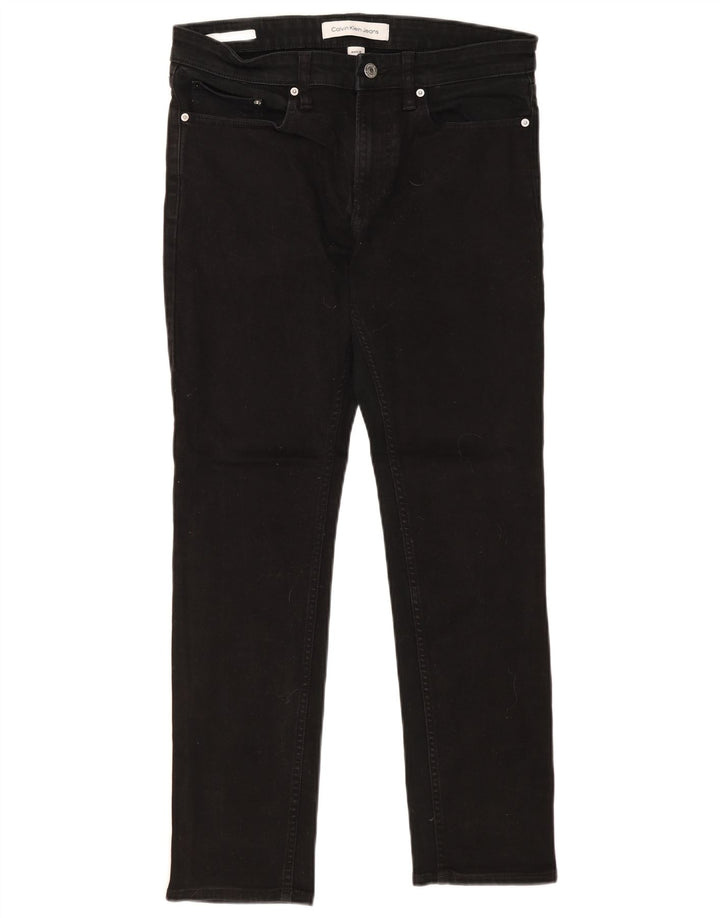 Calvin Klein Mens Jeans Slim W31 L30 Algodão Preto