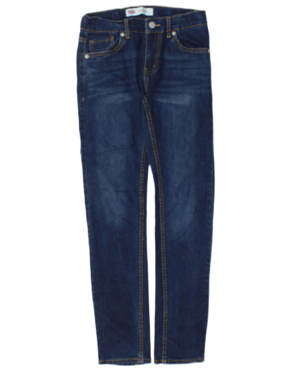 Levi's Girls Skinny Jeans 13-14 Anos W26 L29 Azul Marinho Algodão