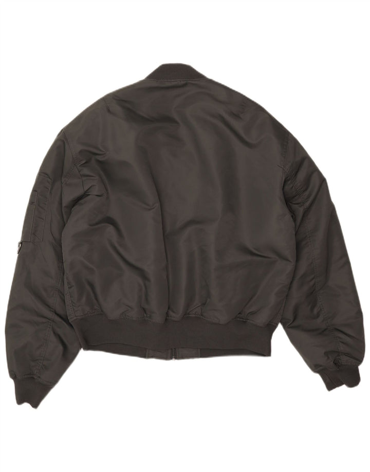 Jaqueta bomber masculina ZARA UK 40 poliéster cinza grande