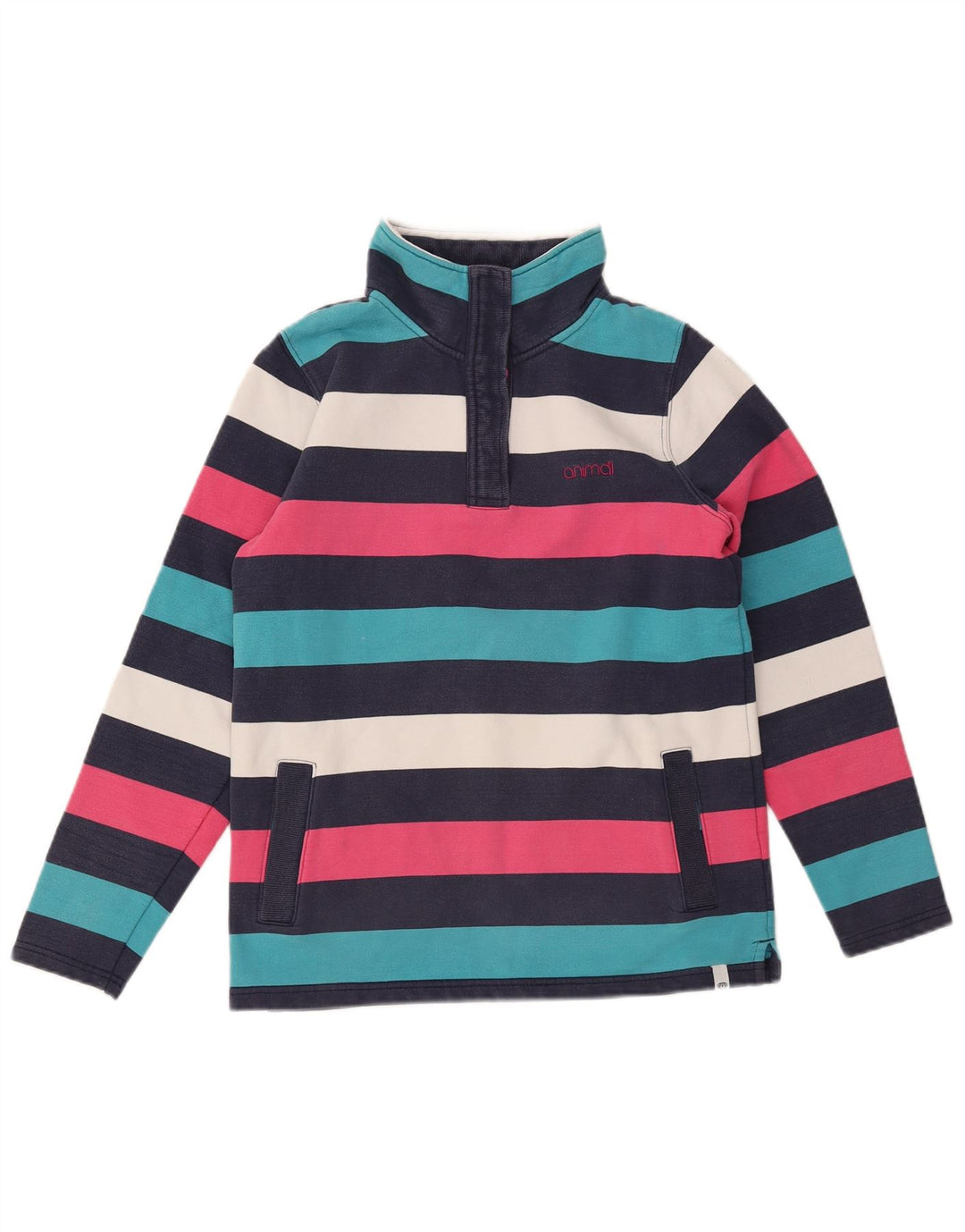 ANIMAL moletom feminino jumper UK 10 pequeno listrado multicolorido