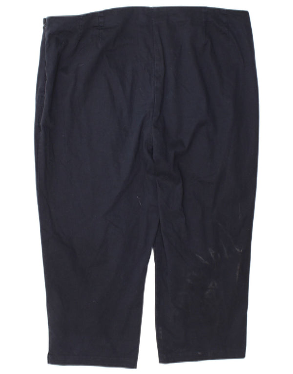 Calça capri feminina Marks & Spencer Reino Unido 16 grande W34 L19 algodão azul marinho