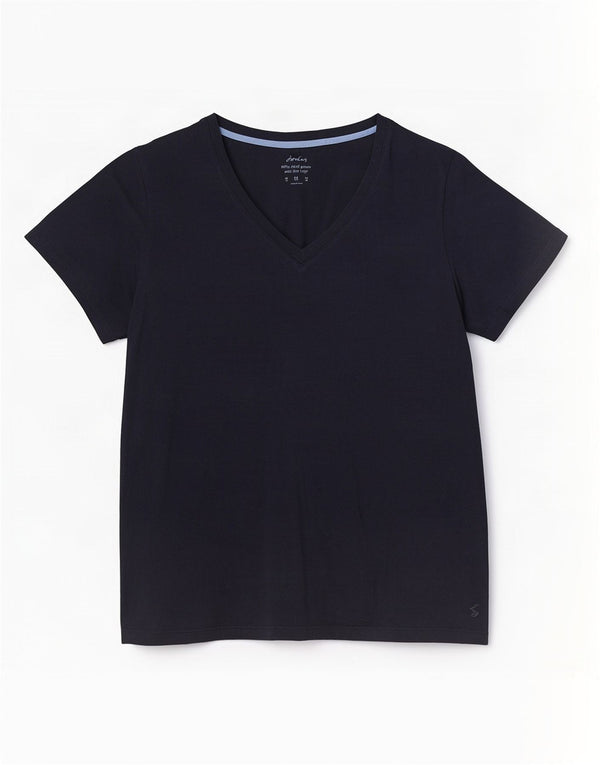 Camiseta feminina Joules UK 18 XL azul marinho algodão