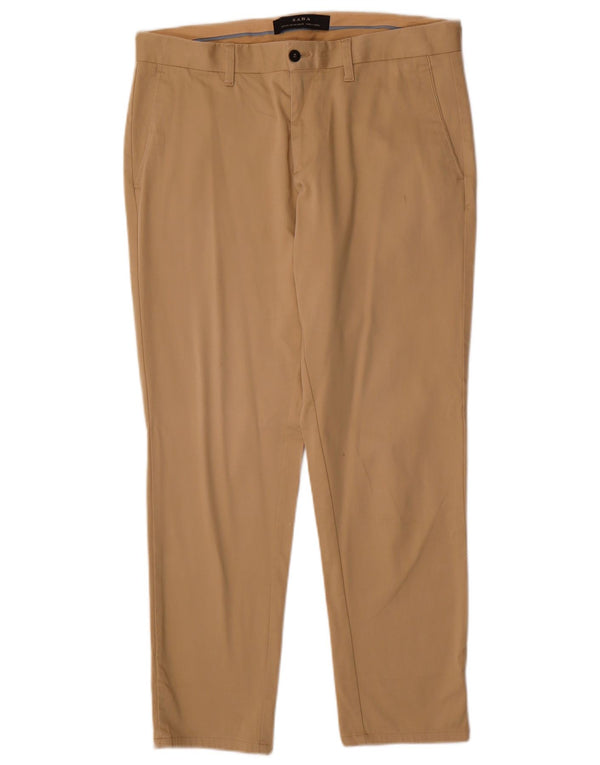 Zara Mens Slim Chino Calças EU 42 Grande W32 L27 Bege