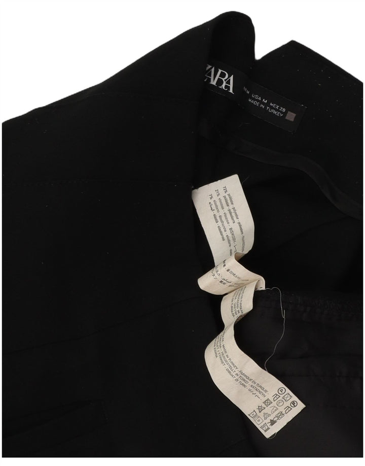 Zara Calça feminina de terno cônico médio W28 L27 poliéster preto