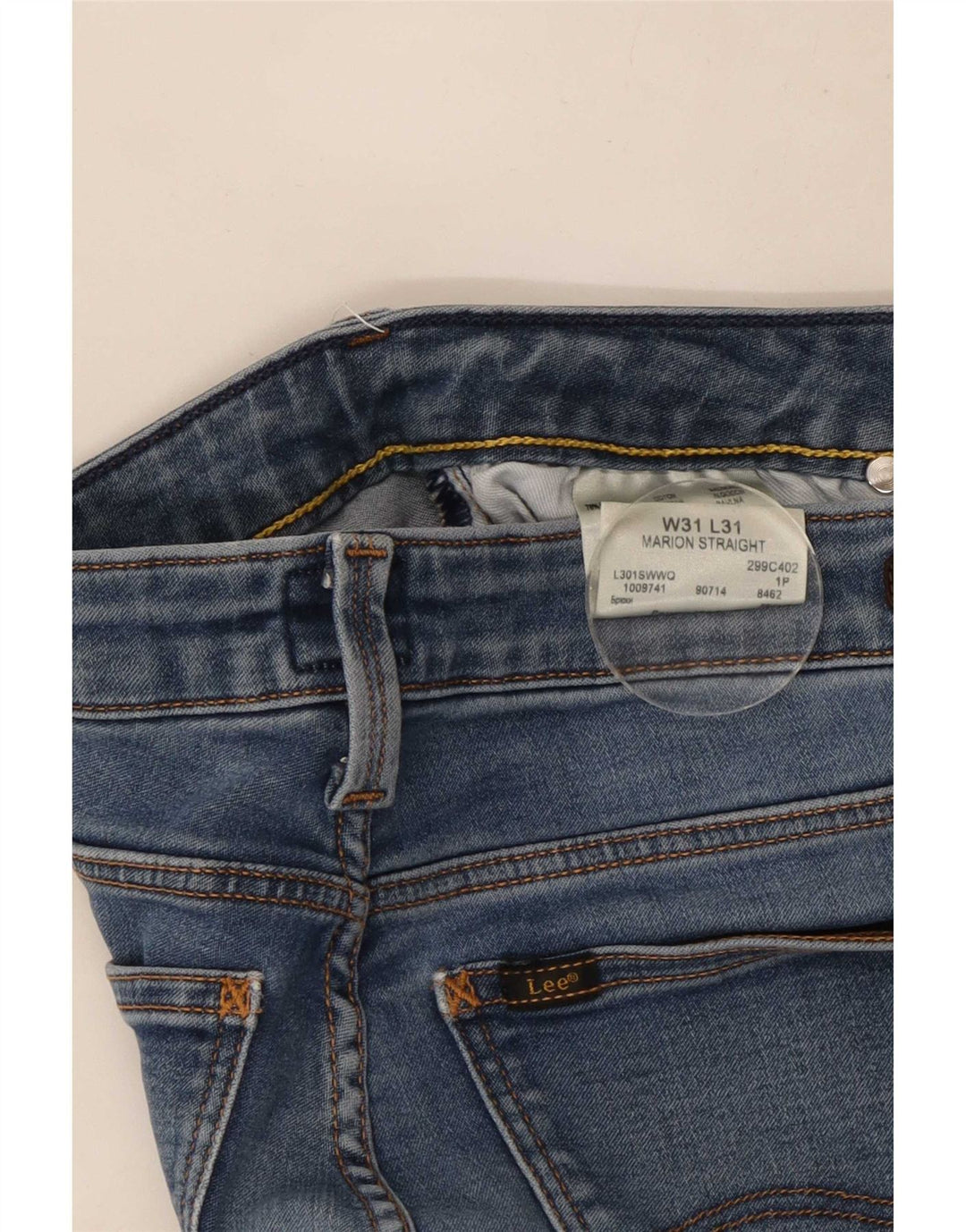 Lee Womens Marion Straight Jeans W31 L31 Azul Algodão
