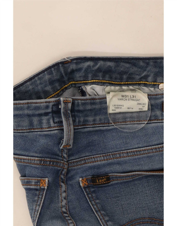 Lee Womens Marion Straight Jeans W31 L31 Azul Algodão