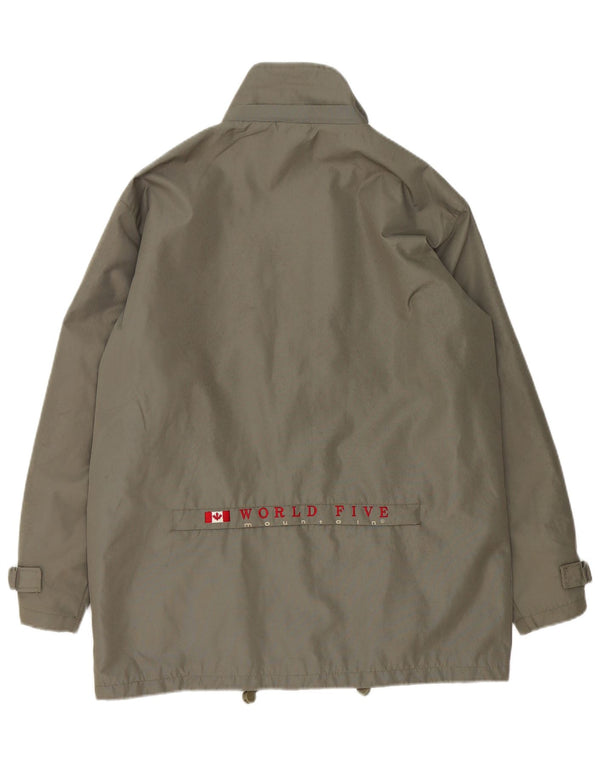 Jaqueta de chuva masculina VINTAGE UK 38 poliéster cáqui médio