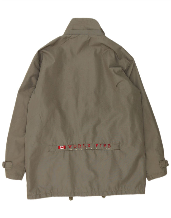Jaqueta de chuva masculina VINTAGE UK 38 poliéster cáqui médio