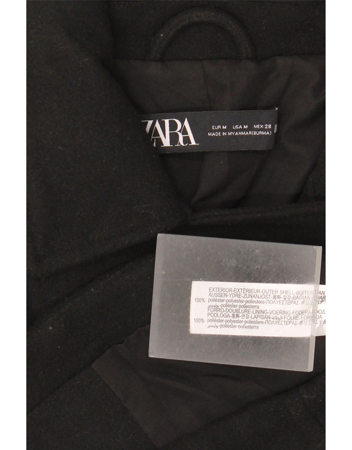 Zara Womens Crop Bomber Jacket UK 38 Médio Preto Poliéster