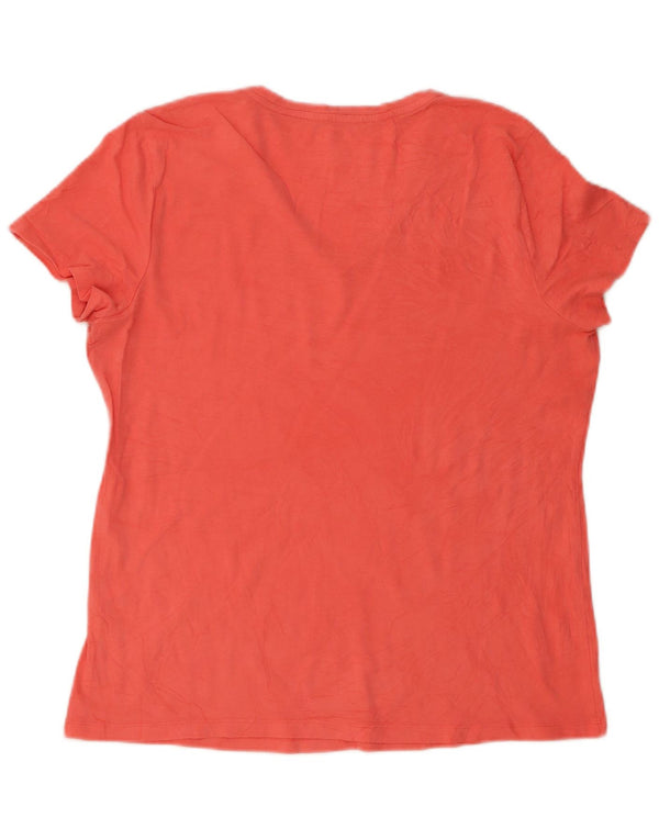 Camiseta feminina Nautica UK 14 grande algodão laranja