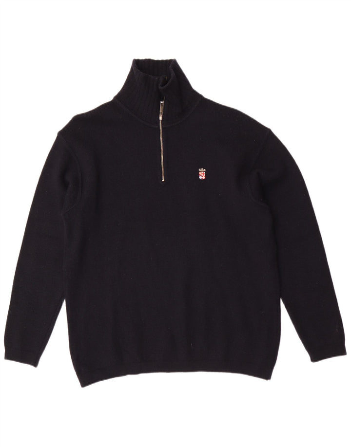 Suéter masculino Armata Di Mare com zíper e gola média azul marinho