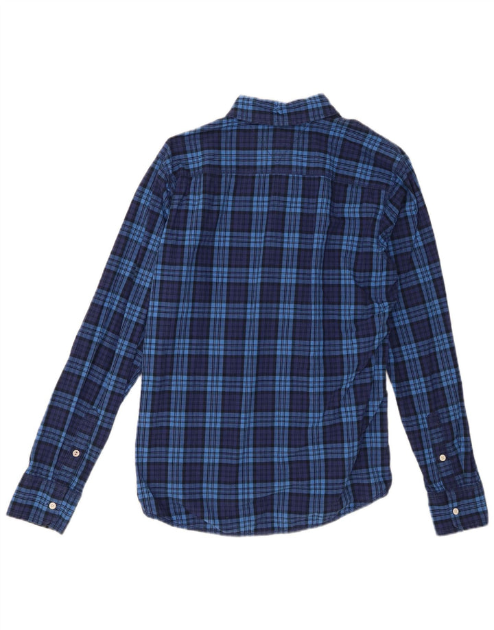Camisa masculina Tommy Hilfiger grande algodão xadrez azul