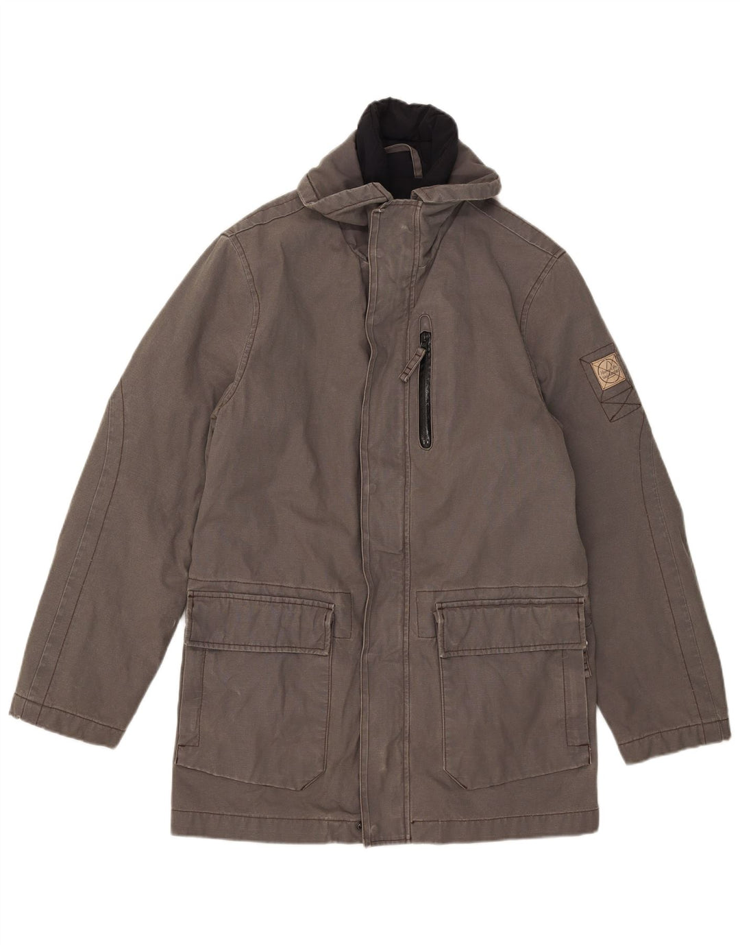 Jaqueta Parka masculina Murphy & Nye Reino Unido 38 algodão cinza médio