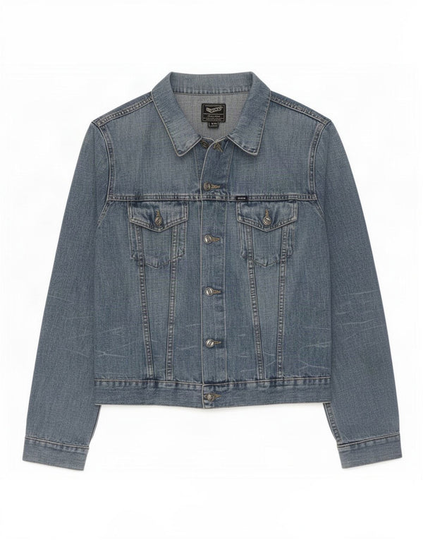 Jaqueta jeans masculina Gas UK 40 grande algodão azul