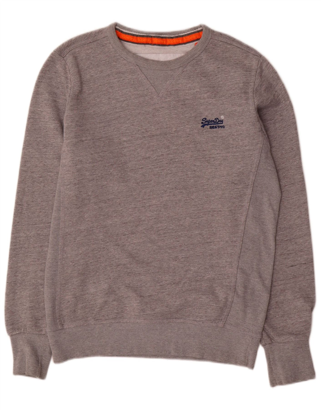 SUPERDRY moletom masculino jumper grande algodão manchado cinza
