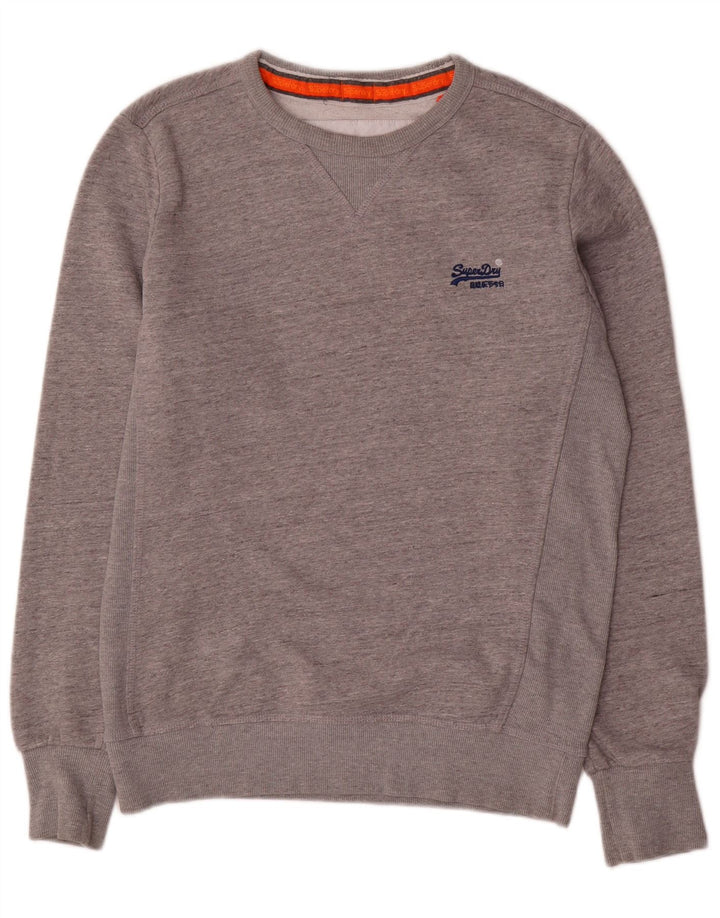 SUPERDRY moletom masculino jumper grande algodão manchado cinza