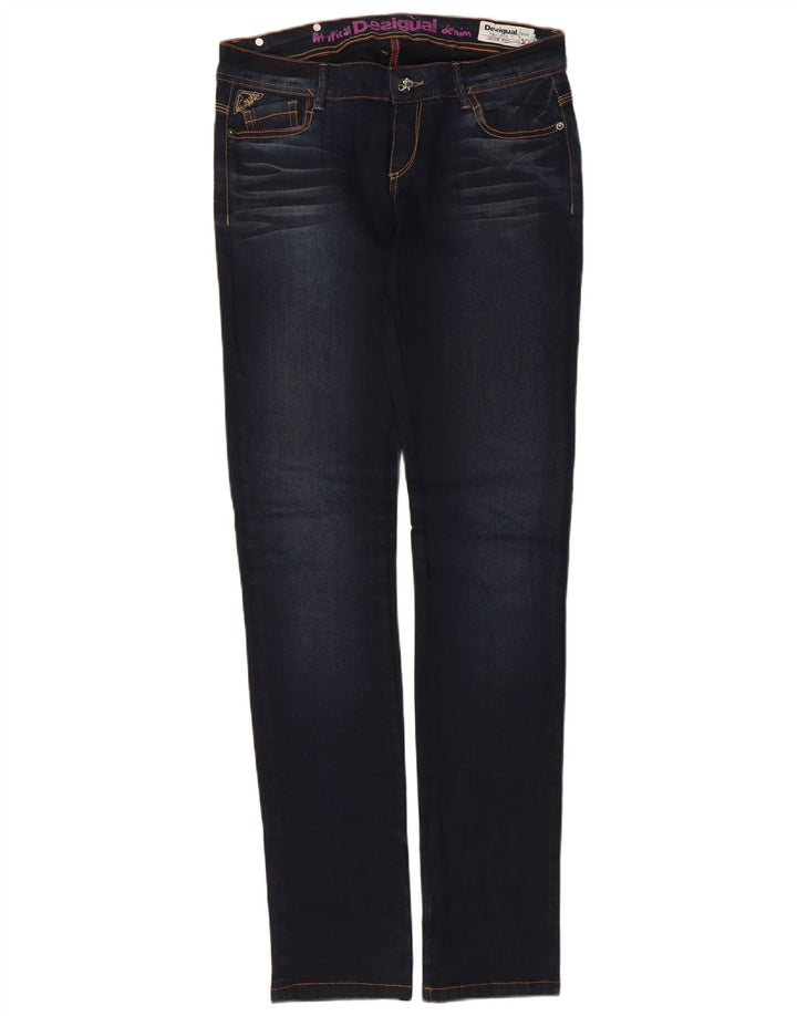 Desigual Jeans Slim Feminino W30 L32 Azul Marinho Algodão
