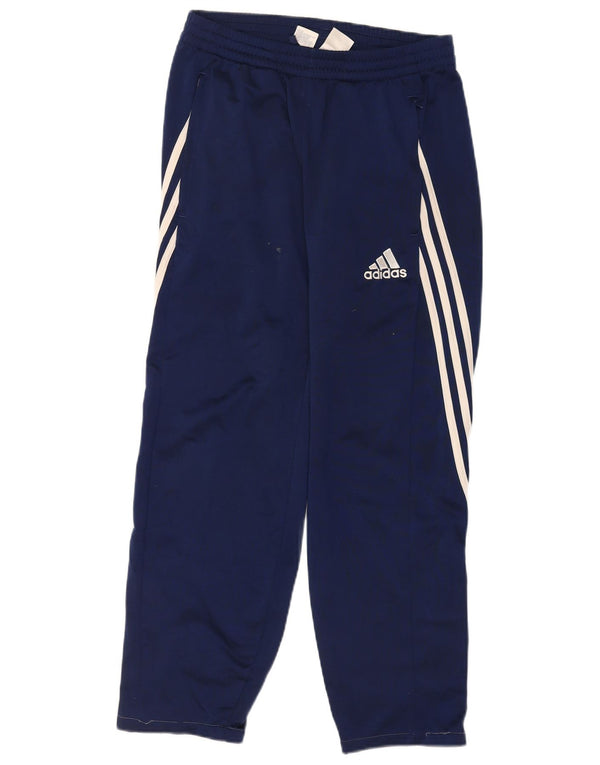 Calça de treino masculina Adidas pequena azul marinho poliéster