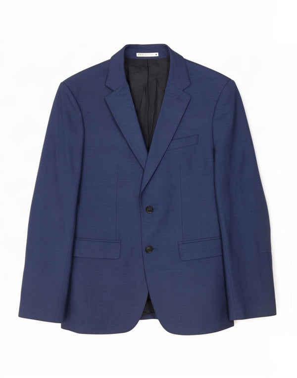 Jaqueta blazer masculina Zara com 2 botões EU 52 grande azul