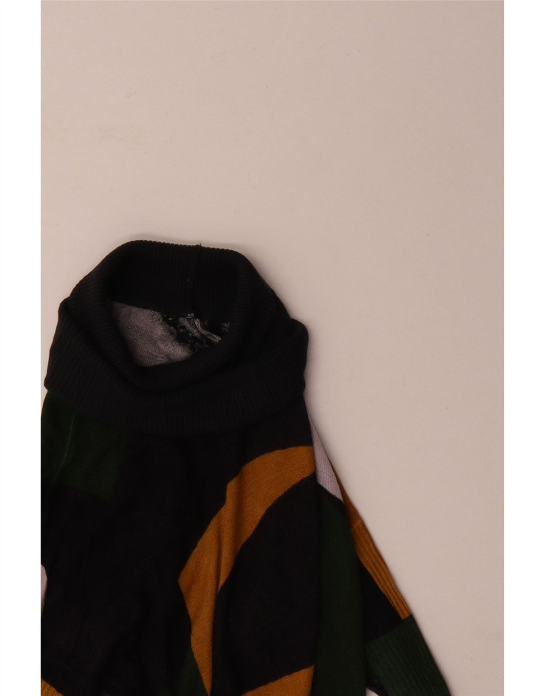 Suéter feminino Desigual com gola redonda e gola redonda Reino Unido 10 pequeno verde geométrico