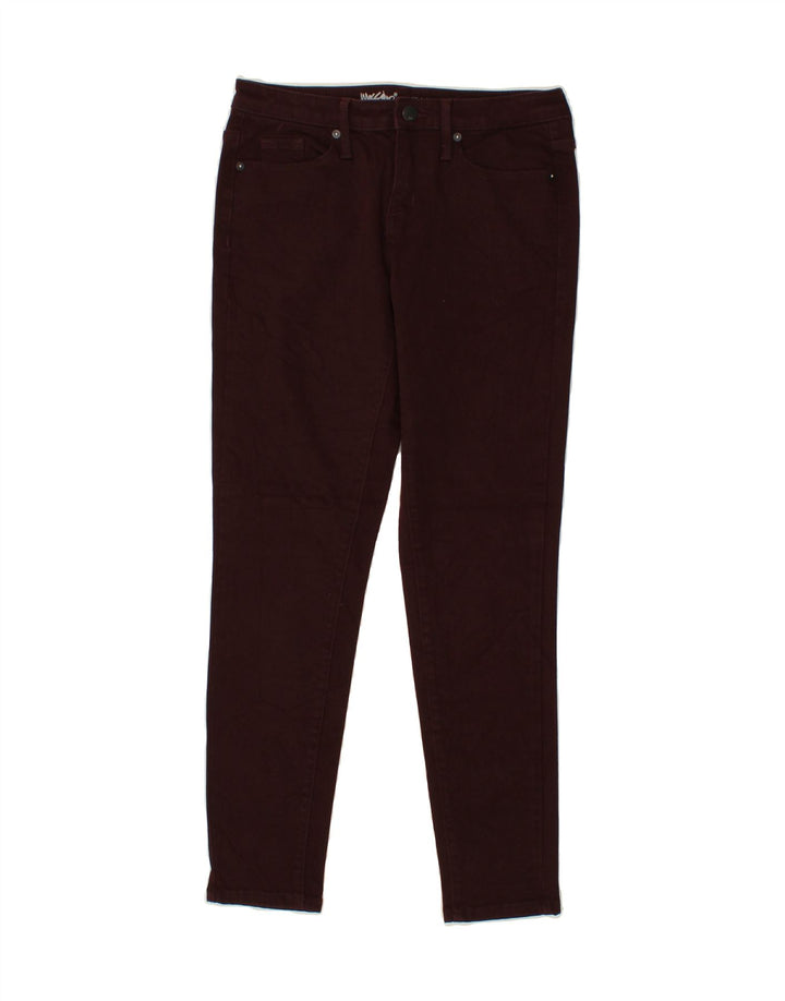 MOSSIMO Womens Stretch High Rise Skinny Jeans W28 L28 Burgundy Cotton Vintage Mossimo and Second-Hand Mossimo from Messina Hembry 