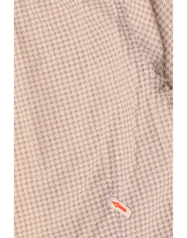 Camisa masculina Slim Fit Hugo Boss pequena branca Houndstooth