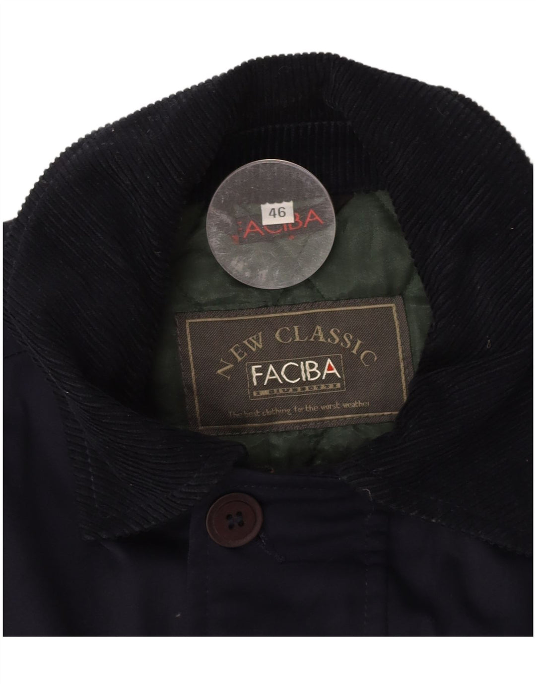 FACIBA Mens Utility Jacket IT 46 Small Navy Blue
