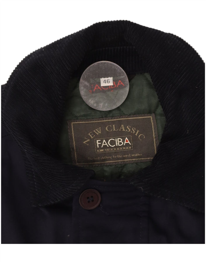FACIBA Mens Utility Jacket IT 46 Small Navy Blue