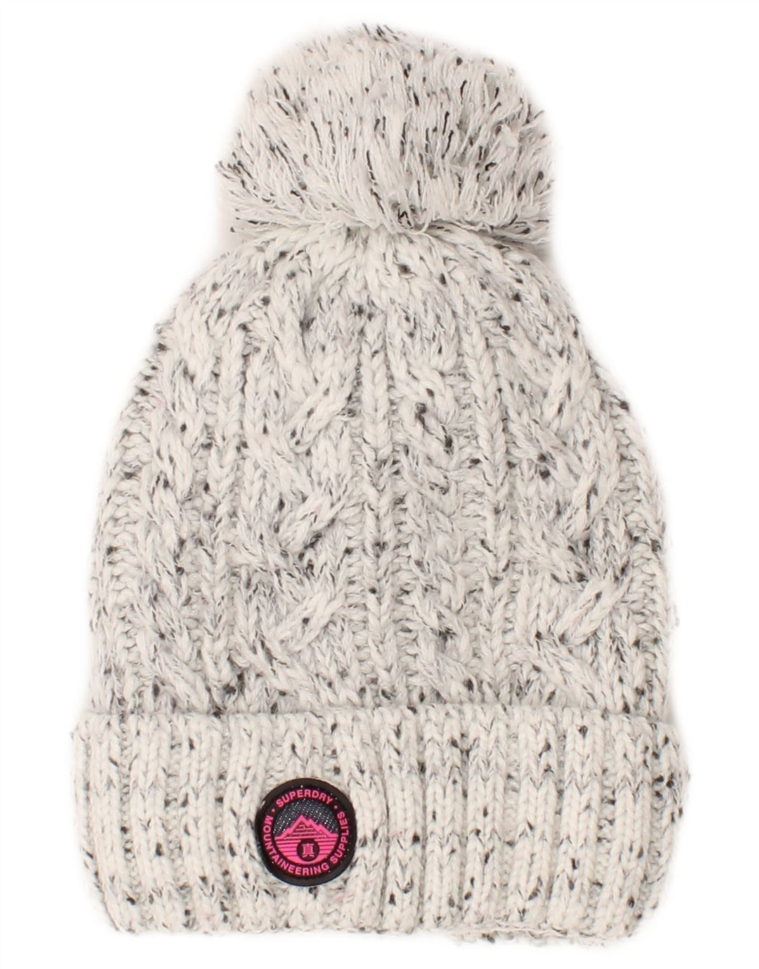 Gorro feminino Superdry tricotado em malha tamanho único cinza manchado acrílico