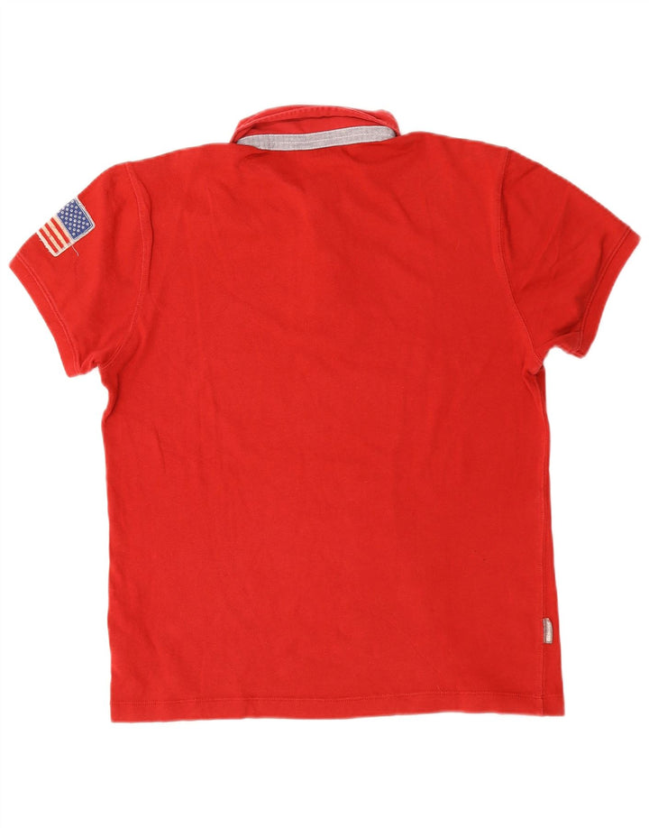 Camisa polo masculina Blauer grande algodão vermelho