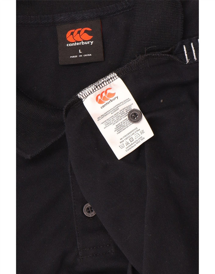 Camisa polo masculina Canterbury grande poliéster preto