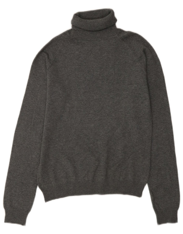 Suéter feminino Zara com gola redonda e algodão cinza médio UK 14