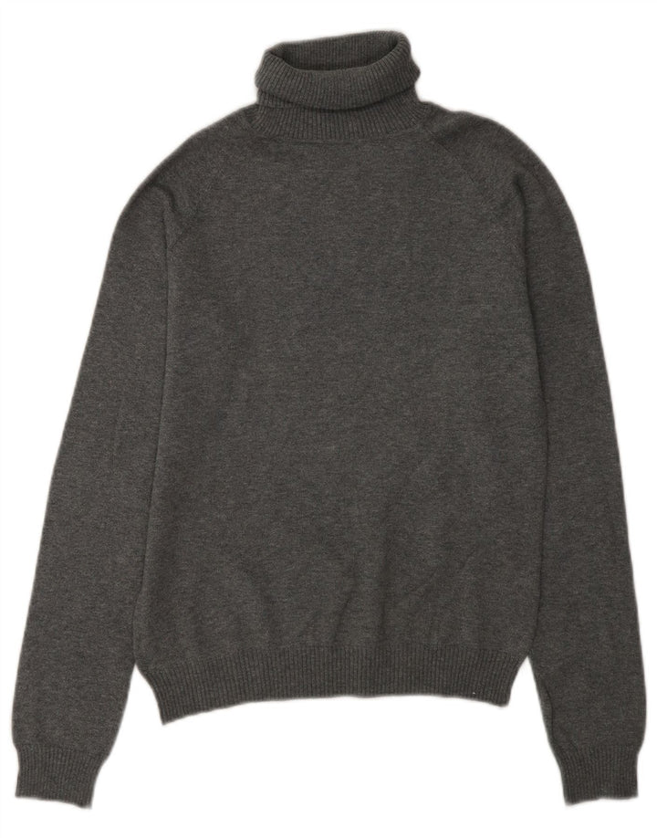 Suéter feminino Zara com gola redonda e algodão cinza médio UK 14