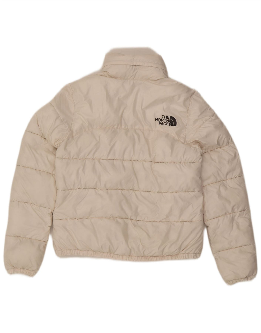 Jaqueta acolchoada com capuz feminina The North Face UK 10 poliéster branco pequeno