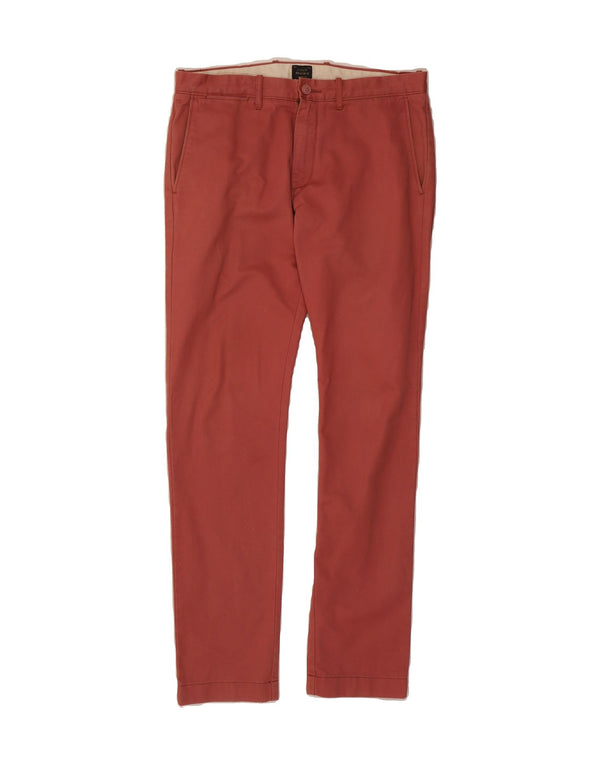 J. CREW Masculino quebrado em calças Chino Slim W32 L32 Algodão Vermelho