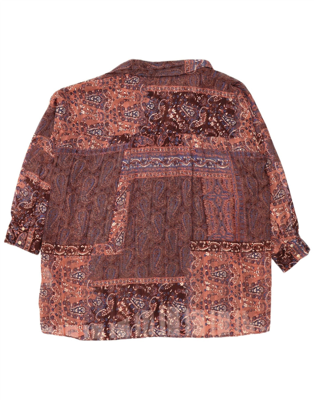 Zara blusa feminina oversized Reino Unido 14 médio paisley multicolorido