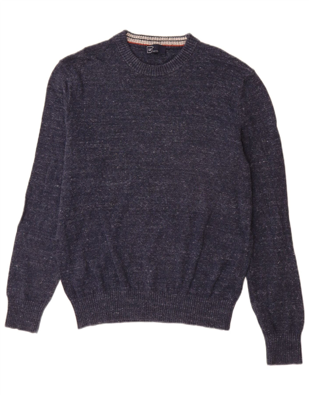 Suéter masculino Gap com gola redonda, algodão manchado azul marinho médio