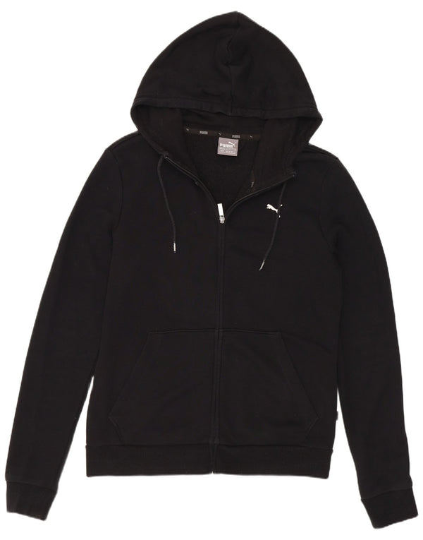 Suéter feminino Puma com capuz e zíper Reino Unido 12 algodão preto médio