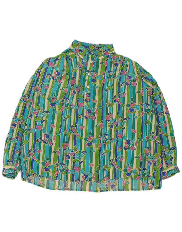 Blusa feminina pulôver Diana Bentall Reino Unido 20 2XL floral multicolorida